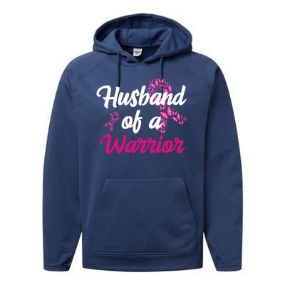 Husband Of A Warrior Breast Cancer Ribbon Performance Fleece Hoodie