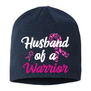 Husband Of A Warrior Breast Cancer Ribbon Sustainable Beanie