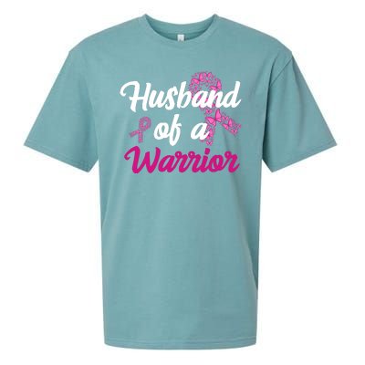 Husband Of A Warrior Breast Cancer Ribbon Sueded Cloud Jersey T-Shirt