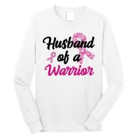 Husband Of A Warrior Breast Cancer Ribbon Long Sleeve Shirt