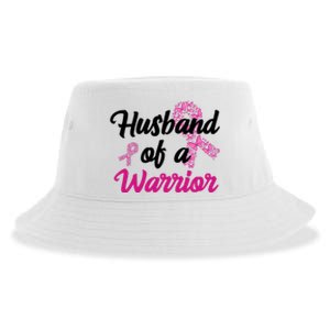 Husband Of A Warrior Breast Cancer Ribbon Sustainable Bucket Hat