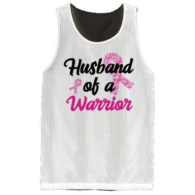 Husband Of A Warrior Breast Cancer Ribbon Mesh Reversible Basketball Jersey Tank