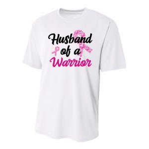 Husband Of A Warrior Breast Cancer Ribbon Youth Performance Sprint T-Shirt