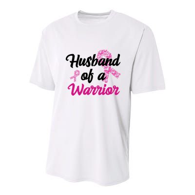 Husband Of A Warrior Breast Cancer Ribbon Youth Performance Sprint T-Shirt