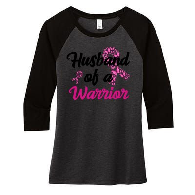 Husband Of A Warrior Breast Cancer Ribbon Women's Tri-Blend 3/4-Sleeve Raglan Shirt