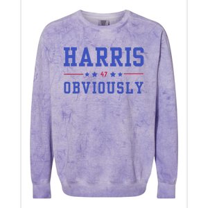 Harris. Obviously. A Vote For 2024 President Kamala Harris Colorblast Crewneck Sweatshirt