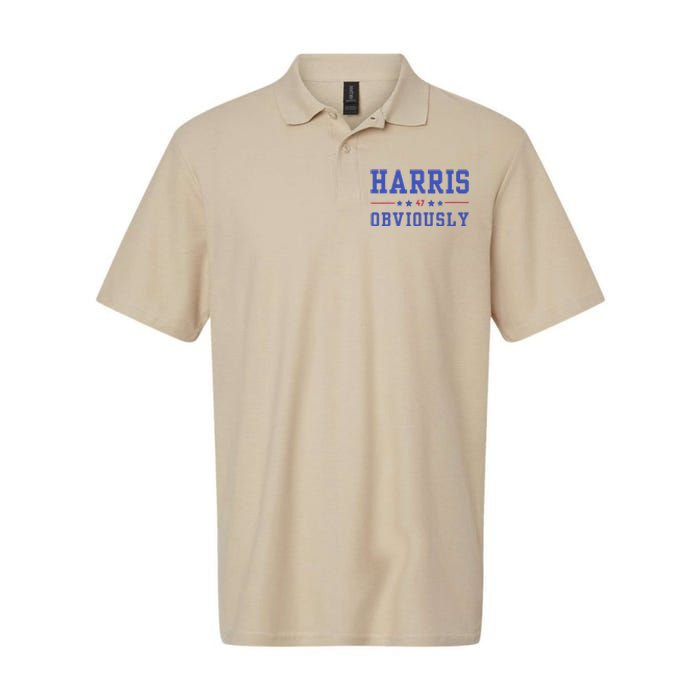 Harris. Obviously. A Vote For 2024 President Kamala Harris Softstyle Adult Sport Polo