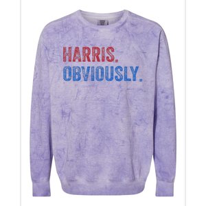 Harris. Obviously. A Vote For 2024 President Kamala Harris Colorblast Crewneck Sweatshirt