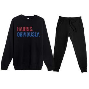 Harris. Obviously. A Vote For 2024 President Kamala Harris Premium Crewneck Sweatsuit Set