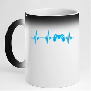 Heartbeat Of A Gamer Gift Gaming Funny Gift Gamer Gift 11oz Black Color Changing Mug