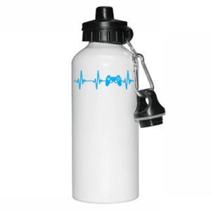 Heartbeat Of A Gamer Gift Gaming Funny Gift Gamer Gift Aluminum Water Bottle