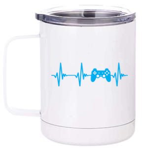 Heartbeat Of A Gamer Gift Gaming Funny Gift Gamer Gift 12 oz Stainless Steel Tumbler Cup