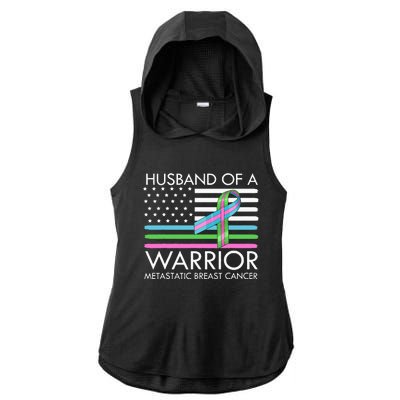 Husband Of A Warrior Metastatic Breast Cancer Awareness Ladies PosiCharge Tri-Blend Wicking Draft Hoodie Tank