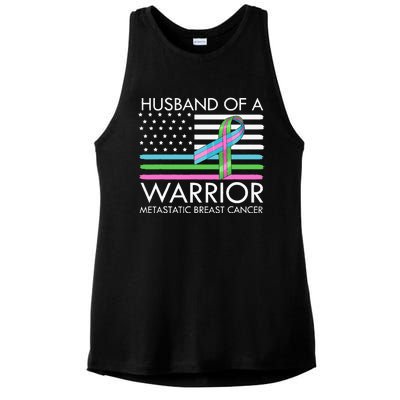 Husband Of A Warrior Metastatic Breast Cancer Awareness Ladies PosiCharge Tri-Blend Wicking Tank