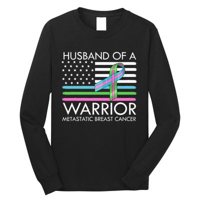 Husband Of A Warrior Metastatic Breast Cancer Awareness Long Sleeve Shirt