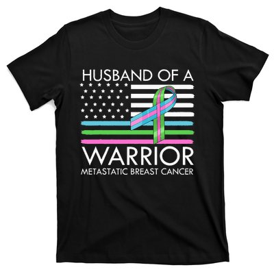 Husband Of A Warrior Metastatic Breast Cancer Awareness T-Shirt