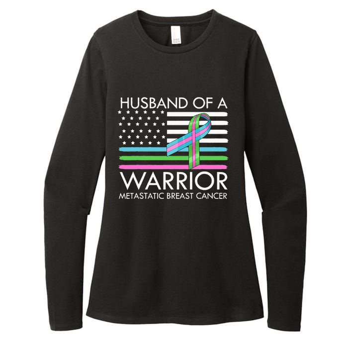 Husband Of A Warrior Metastatic Breast Cancer Awareness Womens CVC Long Sleeve Shirt