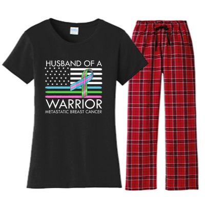 Husband Of A Warrior Metastatic Breast Cancer Awareness Women's Flannel Pajama Set