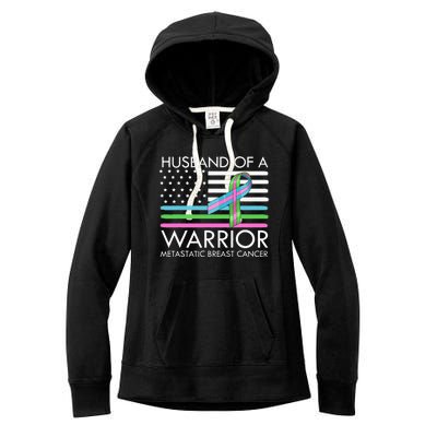 Husband Of A Warrior Metastatic Breast Cancer Awareness Women's Fleece Hoodie