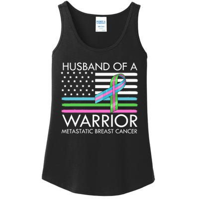 Husband Of A Warrior Metastatic Breast Cancer Awareness Ladies Essential Tank