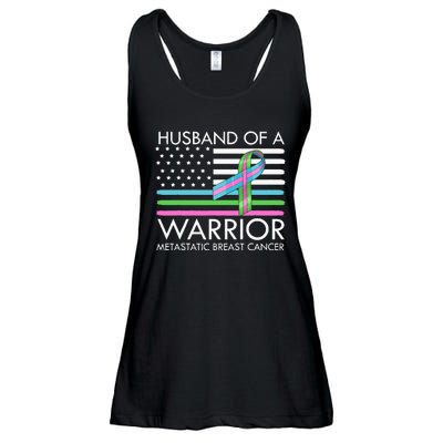 Husband Of A Warrior Metastatic Breast Cancer Awareness Ladies Essential Flowy Tank