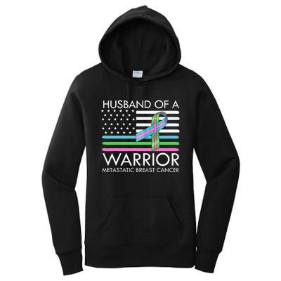 Husband Of A Warrior Metastatic Breast Cancer Awareness Women's Pullover Hoodie