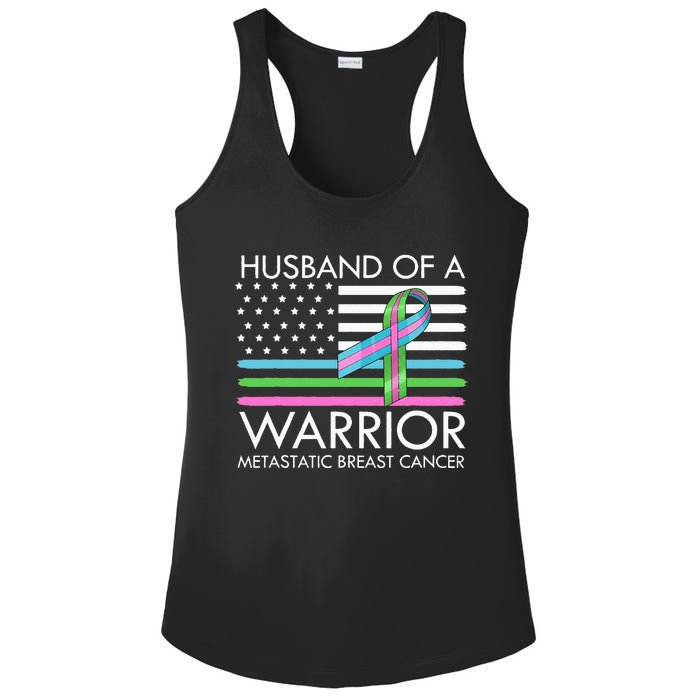 Husband Of A Warrior Metastatic Breast Cancer Awareness Ladies PosiCharge Competitor Racerback Tank