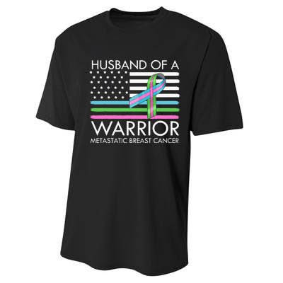 Husband Of A Warrior Metastatic Breast Cancer Awareness Performance Sprint T-Shirt