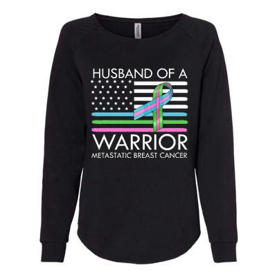 Husband Of A Warrior Metastatic Breast Cancer Awareness Womens California Wash Sweatshirt