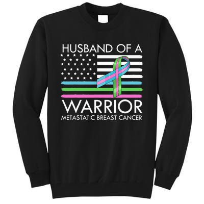 Husband Of A Warrior Metastatic Breast Cancer Awareness Tall Sweatshirt