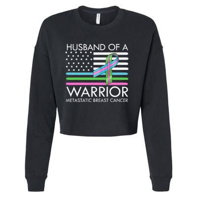 Husband Of A Warrior Metastatic Breast Cancer Awareness Cropped Pullover Crew