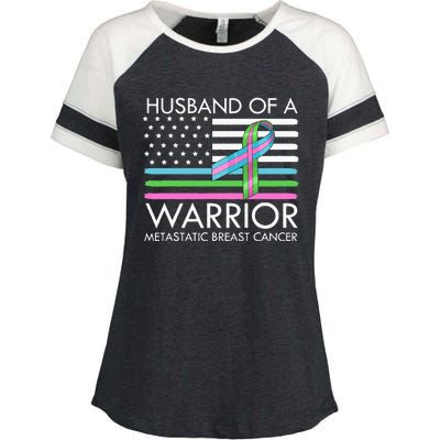 Husband Of A Warrior Metastatic Breast Cancer Awareness Enza Ladies Jersey Colorblock Tee