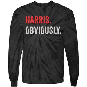 Harris Obviously A Vote For 2024 President Kamala Harris Tie-Dye Long Sleeve Shirt