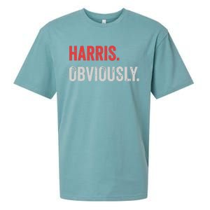 Harris Obviously A Vote For 2024 President Kamala Harris Sueded Cloud Jersey T-Shirt