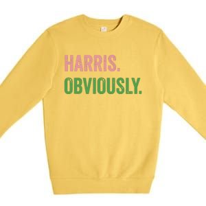 Harris Obviously A Vote For 2024 President Kamala Harris Premium Crewneck Sweatshirt