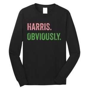 Harris Obviously A Vote For 2024 President Kamala Harris Long Sleeve Shirt