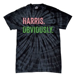 Harris Obviously A Vote For 2024 President Kamala Harris Tie-Dye T-Shirt