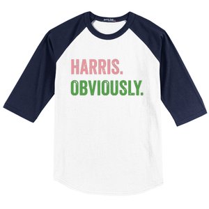 Harris Obviously A Vote For 2024 President Kamala Harris Baseball Sleeve Shirt