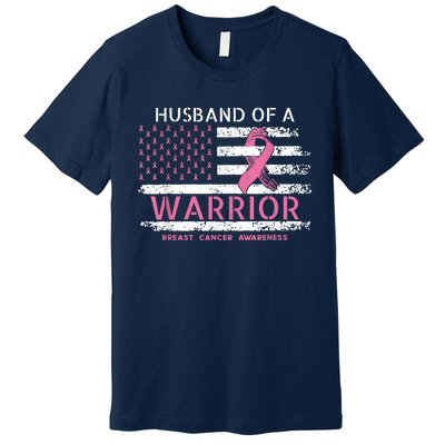 Husband Of A Warrior Breast Cancer Support Squad Premium T-Shirt