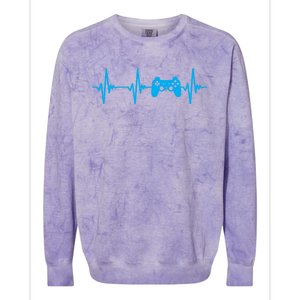 Heartbeat Of A Gamer Gaming Gamer Colorblast Crewneck Sweatshirt