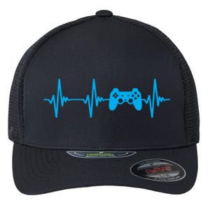 Heartbeat Of A Gamer Gaming Gamer Flexfit Unipanel Trucker Cap