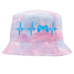 Heartbeat Of A Gamer Gaming Gamer Tie-Dyed Bucket Hat