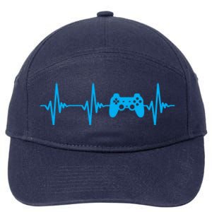 Heartbeat Of A Gamer Gaming Gamer 7-Panel Snapback Hat