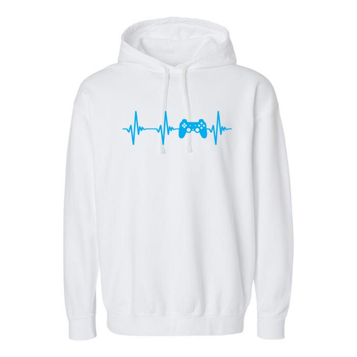 Heartbeat Of A Gamer Gaming Gamer Garment-Dyed Fleece Hoodie