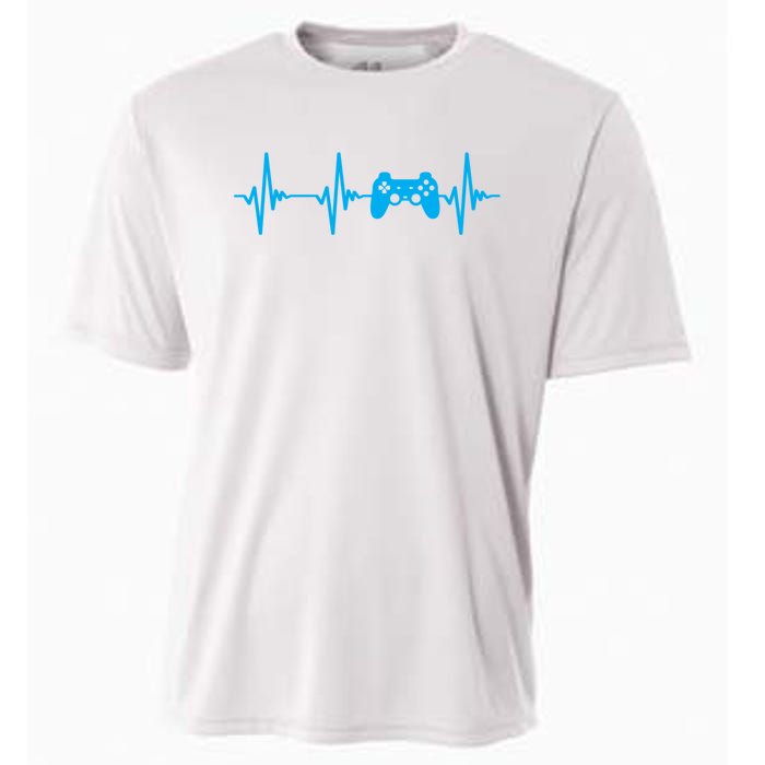 Heartbeat Of A Gamer Gaming Gamer Cooling Performance Crew T-Shirt