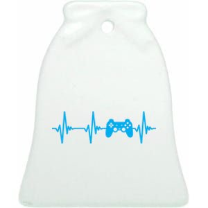 Heartbeat Of A Gamer Gaming Gamer Ceramic Bell Ornament