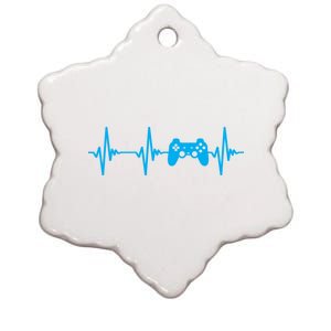 Heartbeat Of A Gamer Gaming Gamer Ceramic Star Ornament