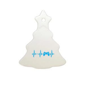 Heartbeat Of A Gamer Gaming Gamer Ceramic Tree Ornament