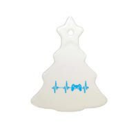 Heartbeat Of A Gamer Gaming Gamer Ceramic Tree Ornament