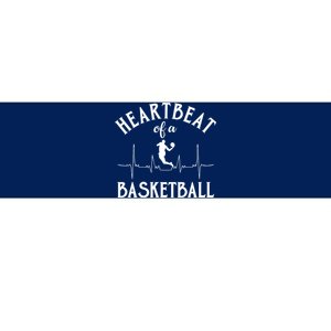 Heartbeat Of A Basketball Gift Funny Sport Bumper Sticker